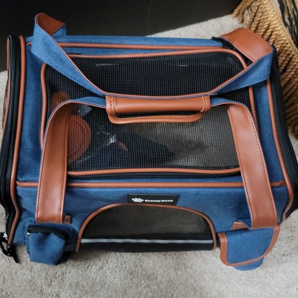 Pet Carrier Dog or Cat Blue w/Extras 18"L x 11"W x 12"H   Bran New! - Picture 5 of 6